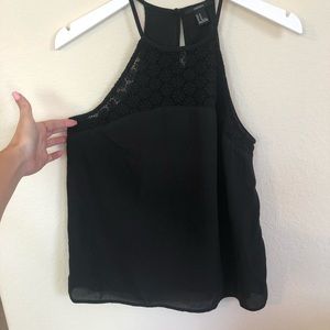 Forever 21 Black Floral Lace Tank